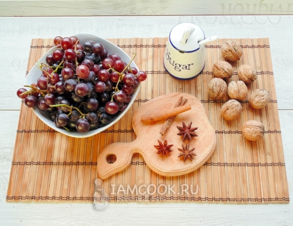Ингредиенты для варенья из винограда