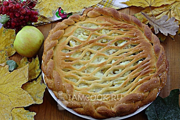 Фото пирога с творогом и яблоками