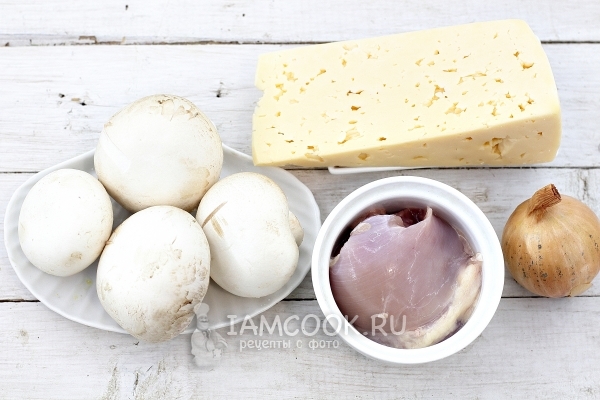 Ингредиенты для фаршированных шампиньонов в духовке с сыром