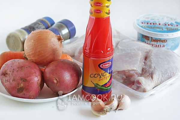 Ингредиенты для куриных голеней с картошкой в духовке