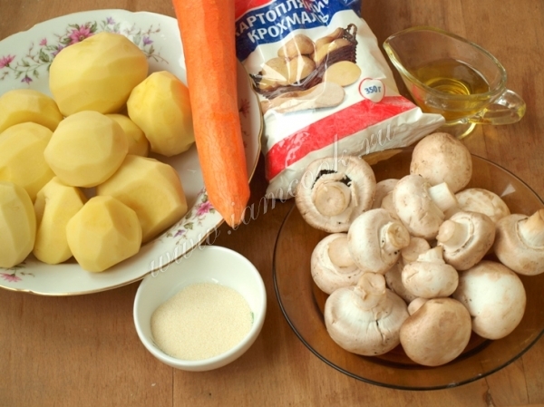 Ингредиенты для картофельного рулета