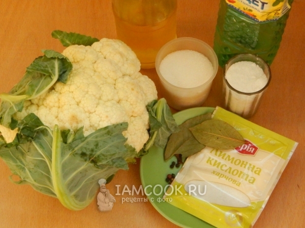 Ингредиенты для цветной капусты на зиму