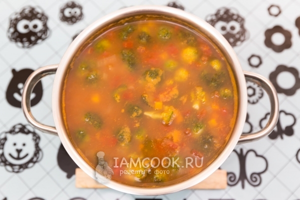 Рецепт пряного томатного супа с нутом