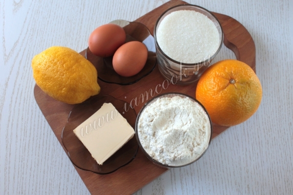Ингредиенты для апельсинового пирога