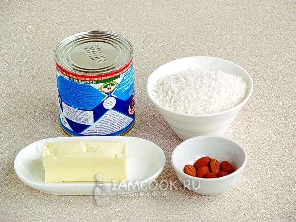 Ингредиенты для конфет «Рафаэлло» в домашних условиях