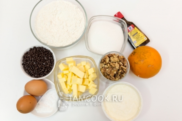 Ингредиенты для сметанного пирога с апельсином