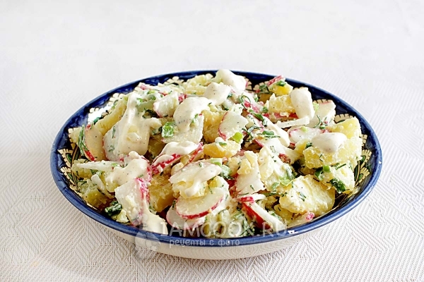 Рецепт картофельного салата с редисом