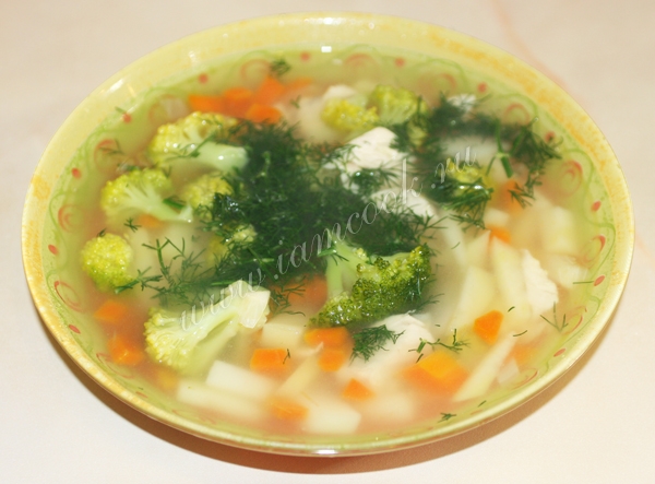 Картофельный суп с брокколи