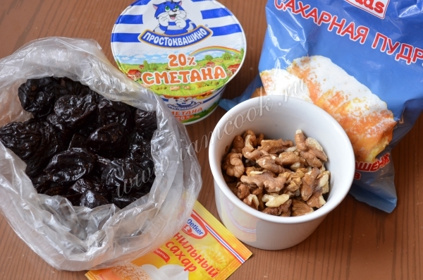 Ингредиенты для приготовления чернослива фаршированного орехами