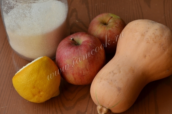 Ингредиенты для тыквенно-яблочного десерта