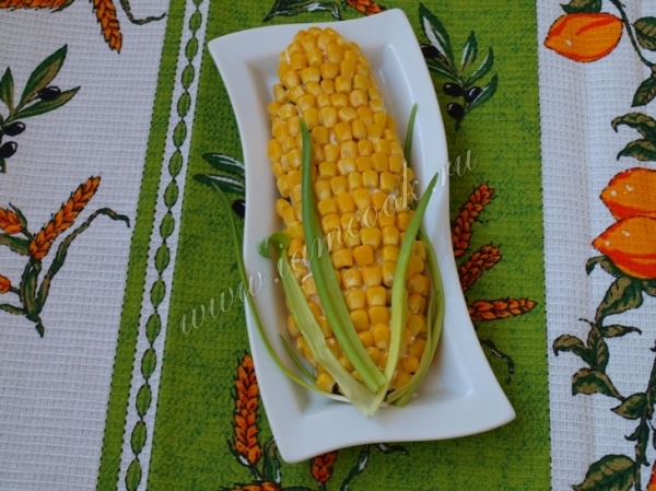 рецепт салата в виде початка кукурузы