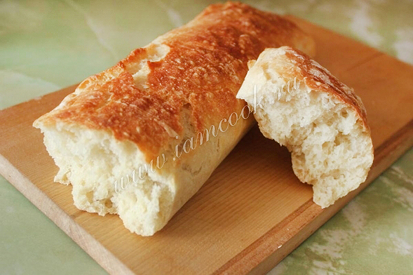 Вкусный итальянский хлеб Чиабатта