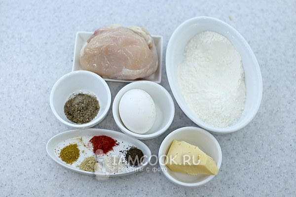 Ингредиенты для отбивных из курицы на сковороде