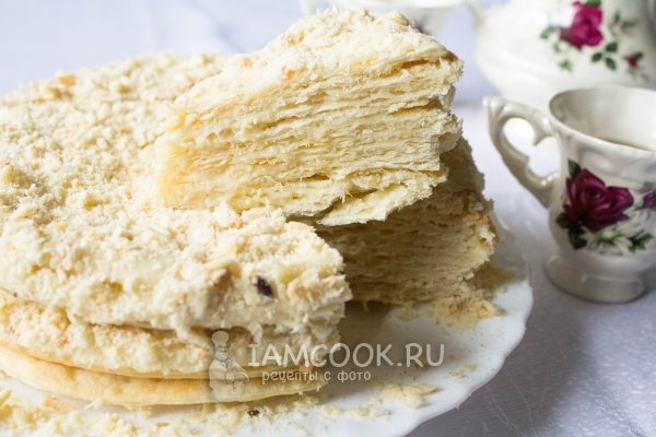 Рецепт торта «Наполеон» со сгущенкой