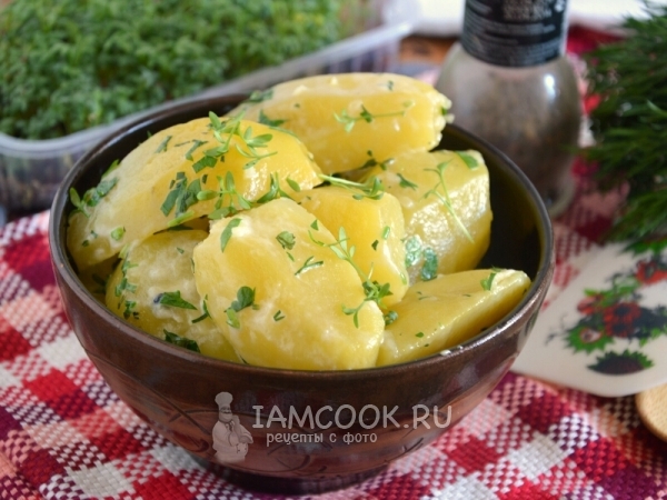 Фото картофеля в сметанном соусе с кресс-салатом