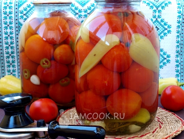 Фото помидоров, консервированных с болгарским перцем