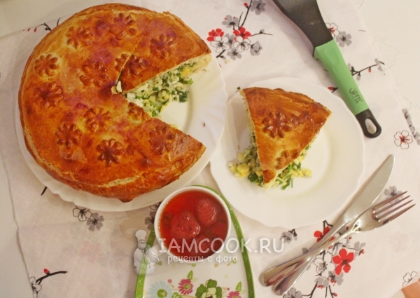 Рецепт пирога с яйцом и зеленым луком