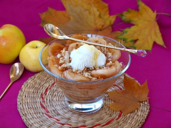 Рецепт карамельных яблок с орехами