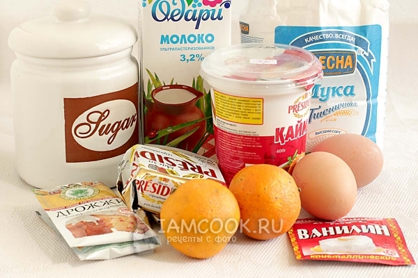 Ингредиенты для куличей на сметане с апельсиновой цедрой и ликером