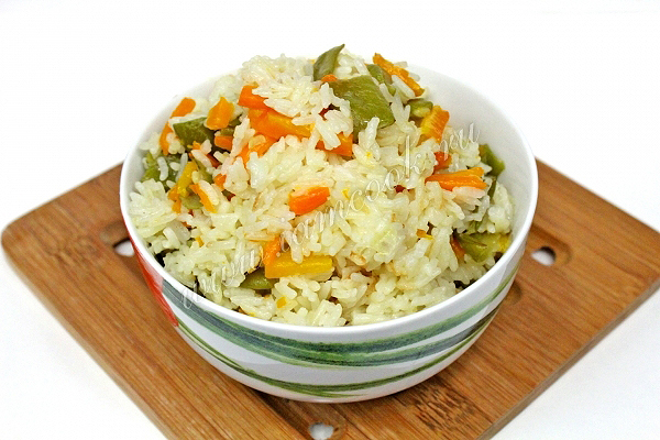 Рецепт риса с овощами в мультиварке