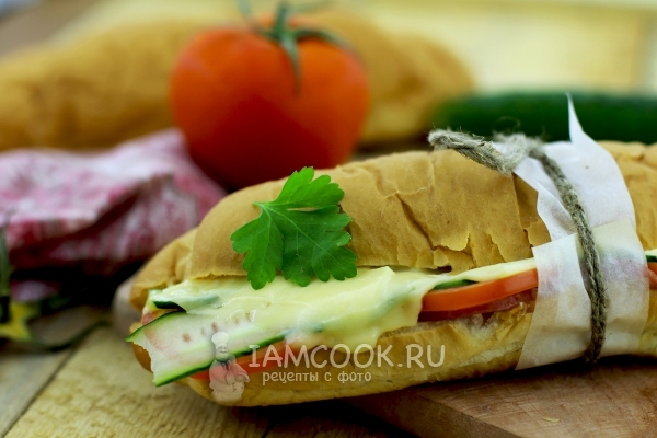 Рецепт сэндвича с колбасой