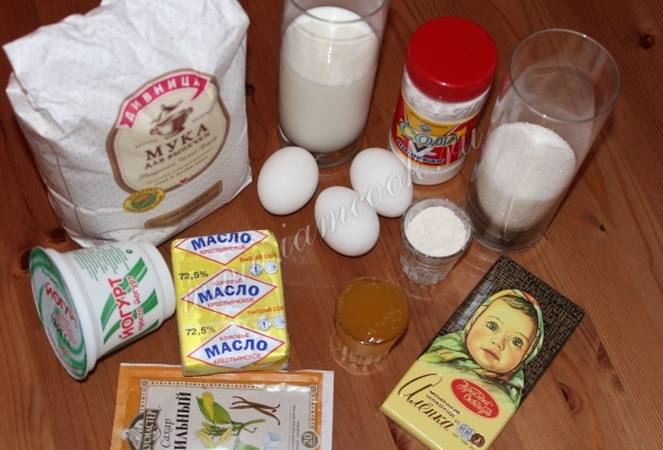 Ингредиенты для медового торта в мультиварке