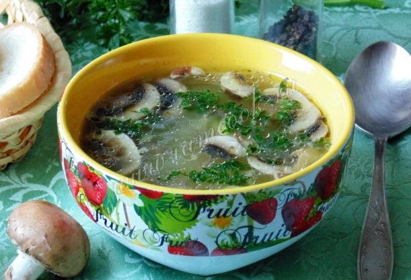 Рецепт рассольника с грибами