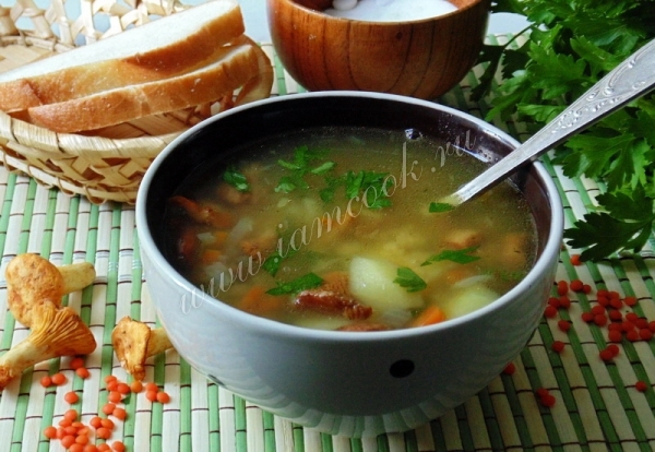 Рецепт грибного супа из лисичек