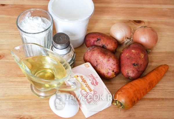 Ингредиенты для пирога с картошкой в духовке