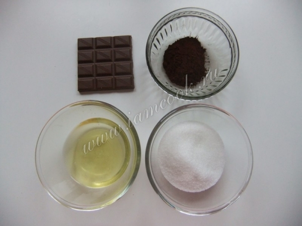 Ингредиенты для безе с какао и шоколадом