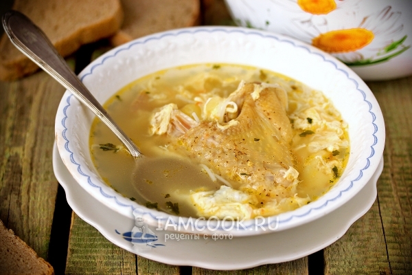 Яичный суп с курицей
