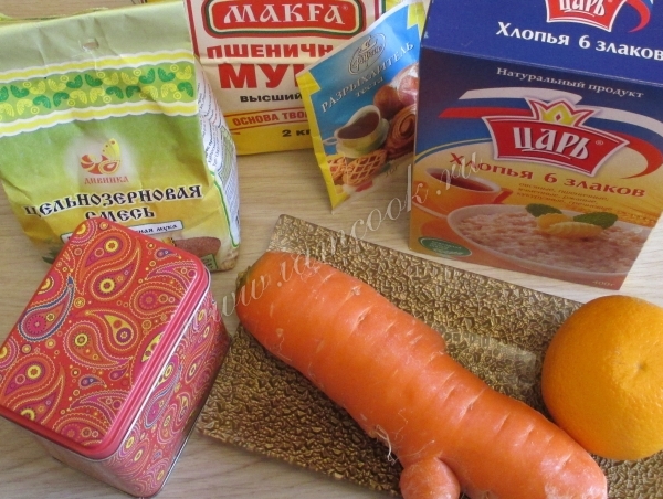 Ингредиенты для печенья из моркови