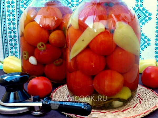 Рецепт помидоров, консервированных с болгарским перцем