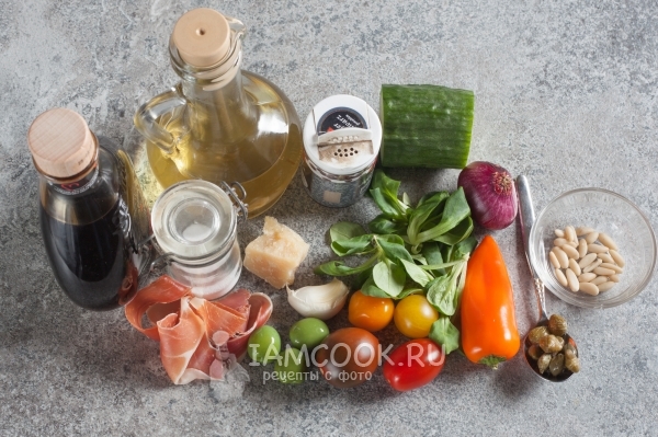 Ингредиенты для итальянского салата корн