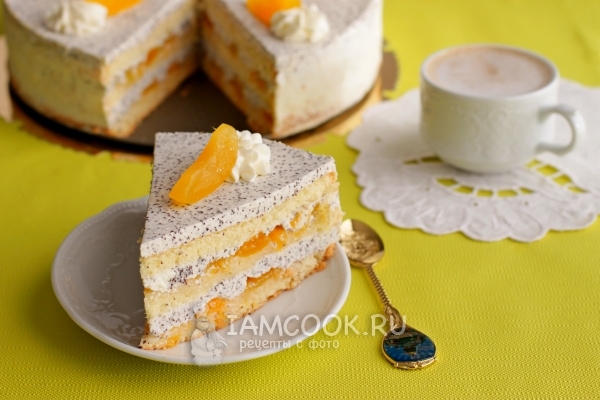 Рецепт макового торта с абрикосами