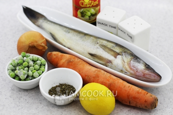 Ингредиенты для запекания фаршированного судака в духовке