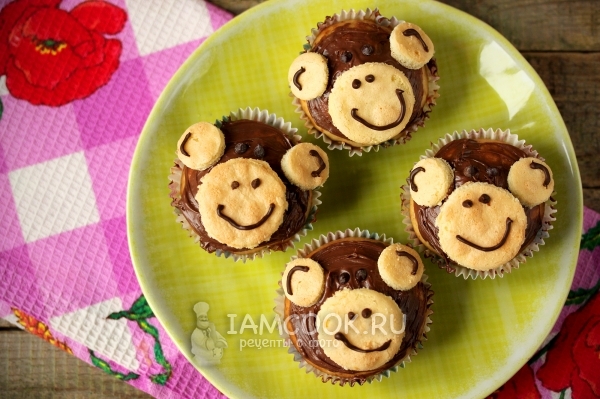 Готовые банановые кексы с шоколадными каплями «Мартышки»