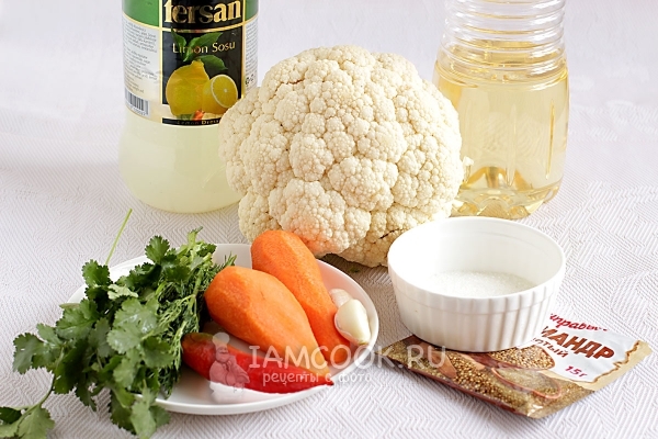 Ингредиенты для цветной капусты по корейски