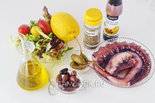 Ингредиенты для салата из осьминога