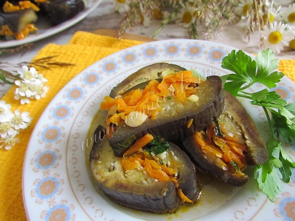 Рецепт маринованных баклажанов с морковью