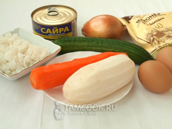 Ингредиенты для салата Ромашка