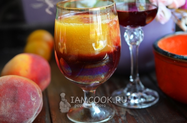 Рецепт персикового коктейля с красным вином
