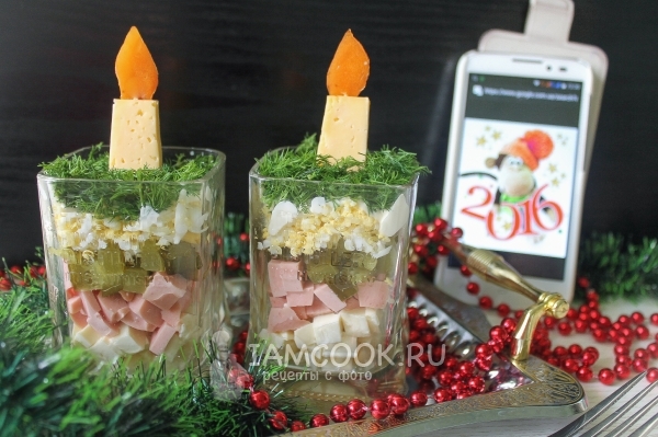 Рецепт салата «Рождественская свеча для Обезьянки»