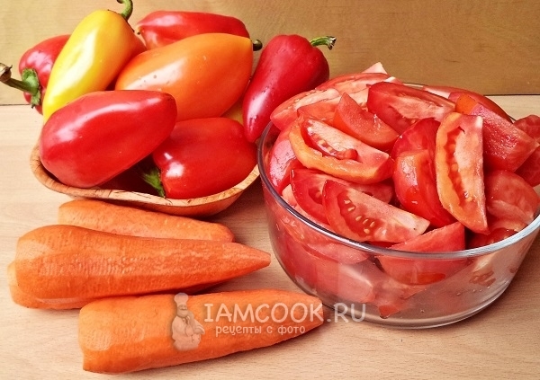 Ингредиенты для лечо с морковью