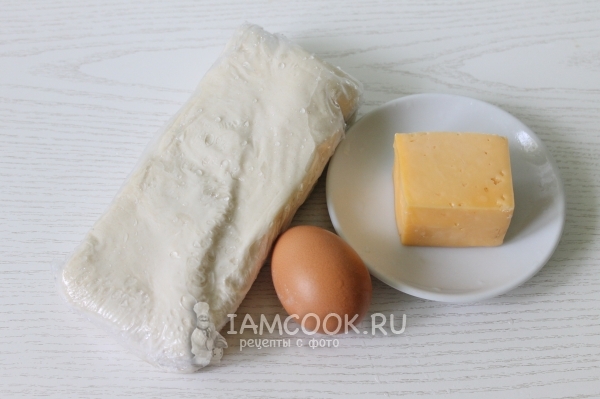 Ингредиенты для хачапури с сыром (из слоеного теста)
