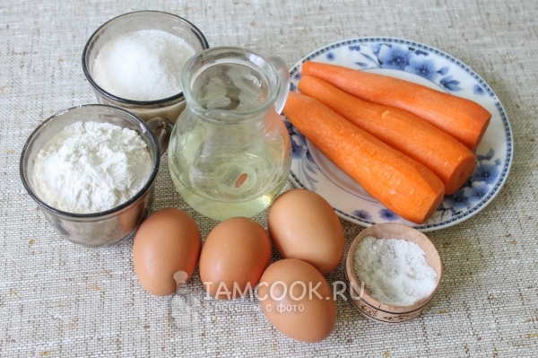 Ингредиенты для морковного пирога в мультиварке