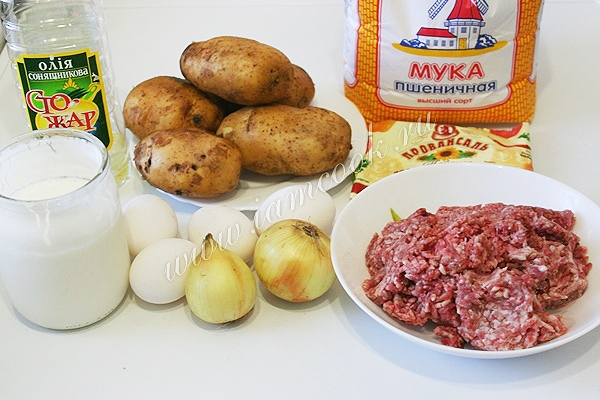 Ингредиенты для приготовления картофельной запеканки в мультиварке