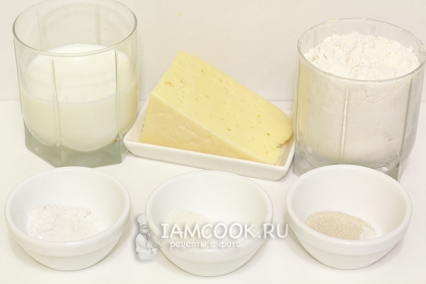 Ингредиенты для лепёшек с сыром на сковороде