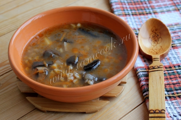 Рецепт грибного супа с перловкой
