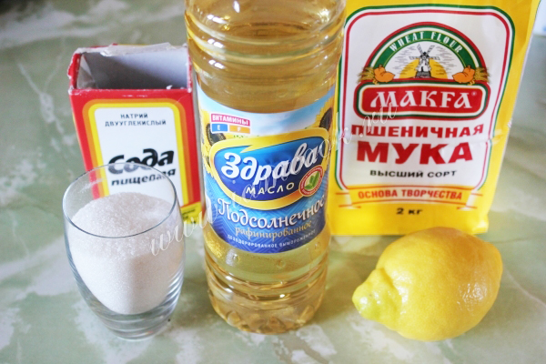 Ингредиенты для печенья с лимоном